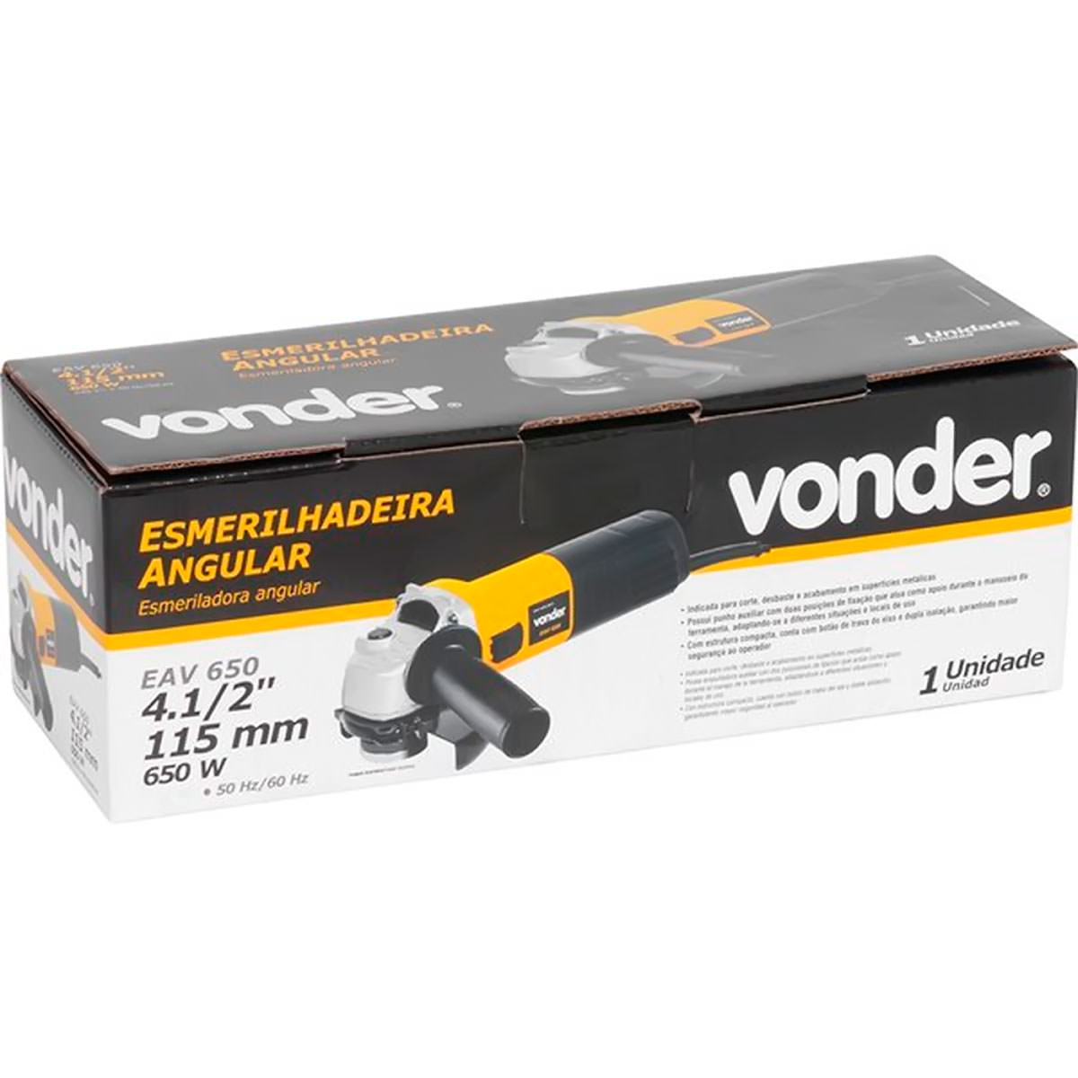 Esmerilhadeira Angular 650W 4.1/2 Pol EAV650 Vonder