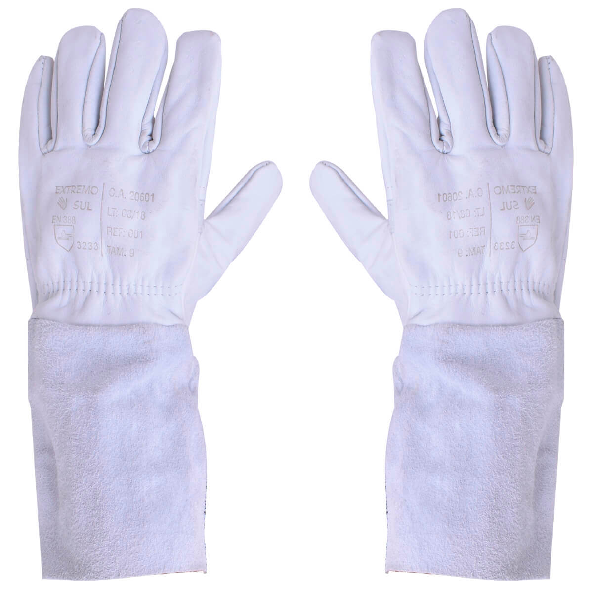 Luva em couro Vaqueta Petroleira 15cm Importada Extremo Sul